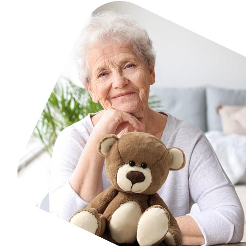 Grandma with granddaughters returned teddy bear