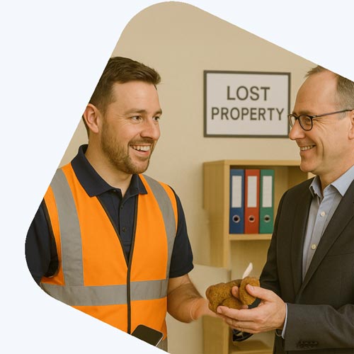 Lost property being passed to a manager